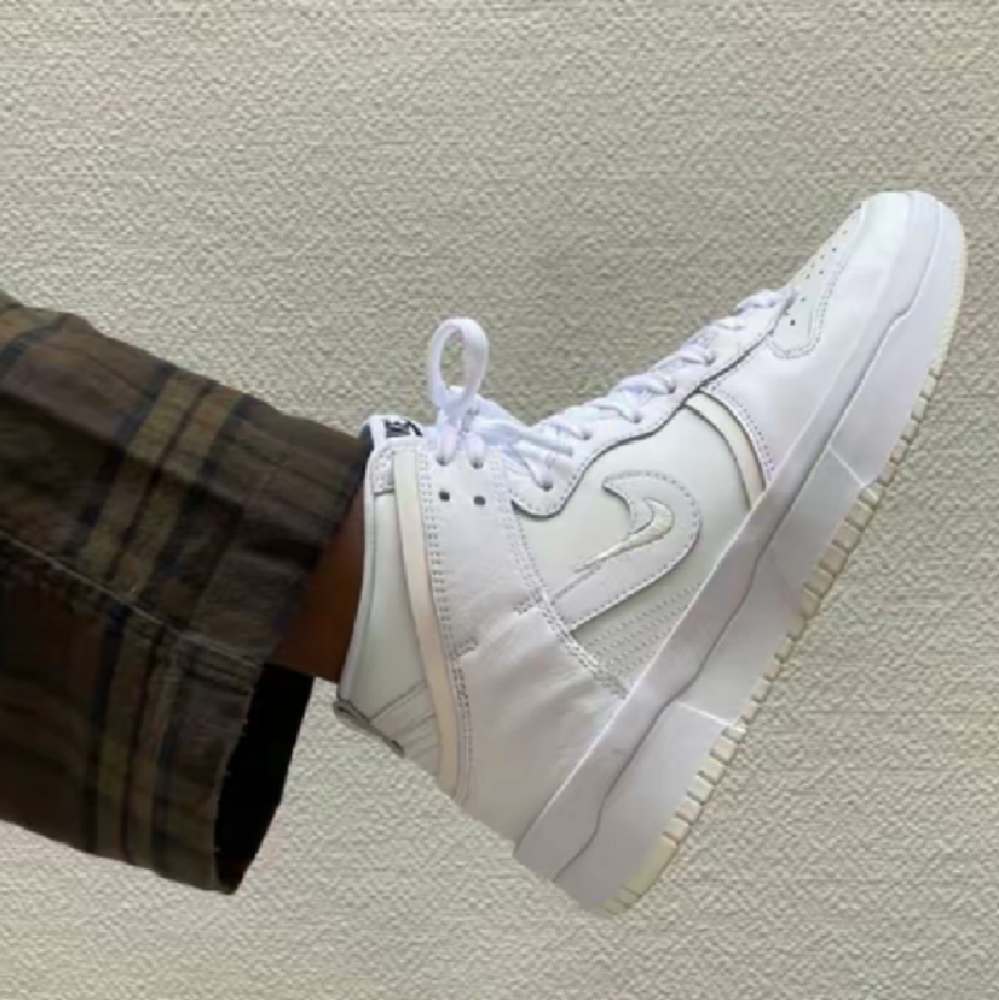 Giày Nike Dunk High Rebel Retro ‘Triple White’ DH3718-100 - Ảnh 3