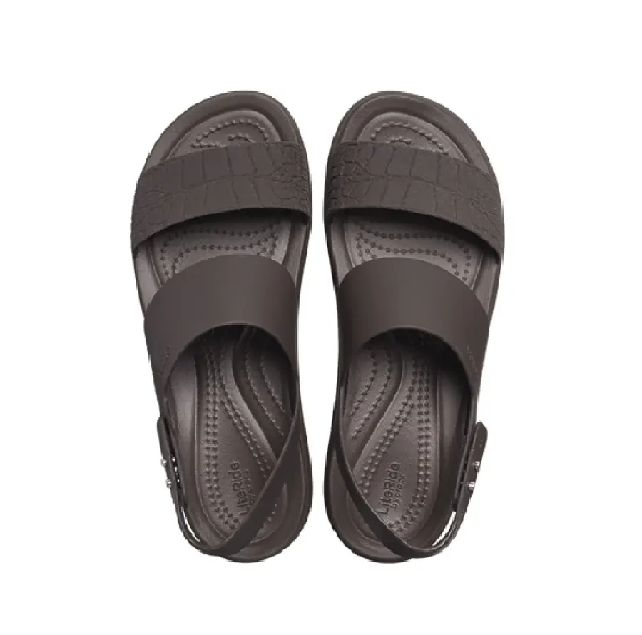 Dép Crocs Brooklyn Croco Low Espresso Sandal 208585-206 - Ảnh 5