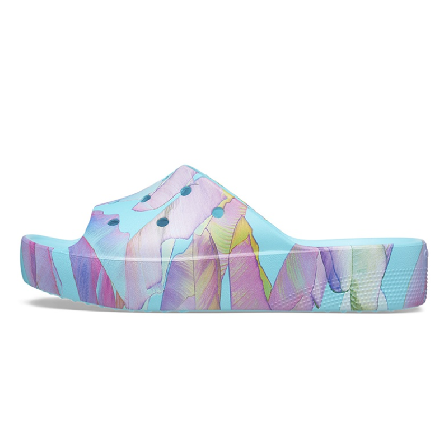 Dép Crocs Classic Platform Palm Print 208607-4NQ - Ảnh 4