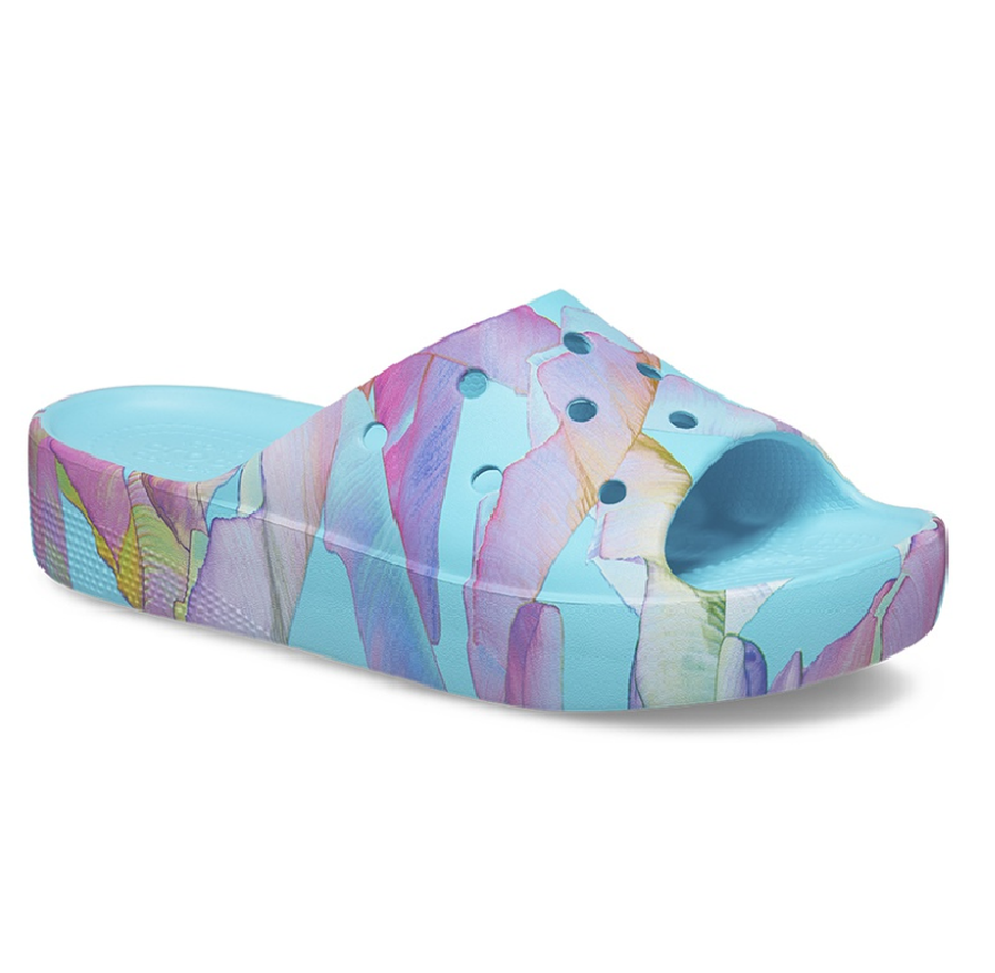 Dép Crocs Classic Platform Palm Print 208607-4NQ - Ảnh 3