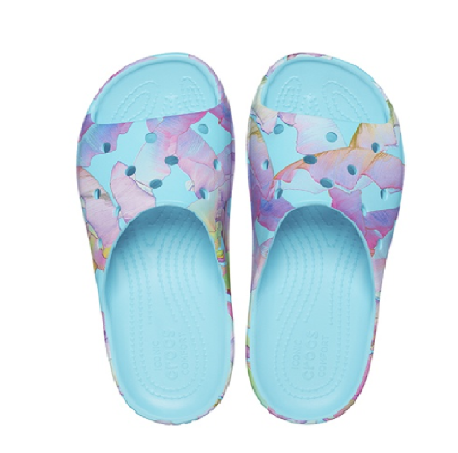 Dép Crocs Classic Platform Palm Print 208607-4NQ - Ảnh 2