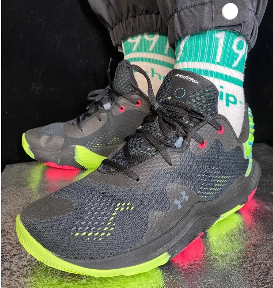 Giày Under Armour Spawn 4 'Black Quirky Lime' 3025345-002 - Ảnh 5