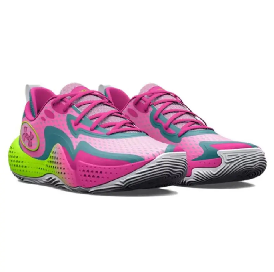Alternative view of Giày Under Armour Spawn 5 'White Lime Pink' 3026285-100