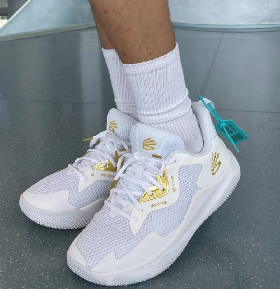 Giày Under Armour Splash 3 'White Metallic Gold' 3026275-101 - Ảnh 5