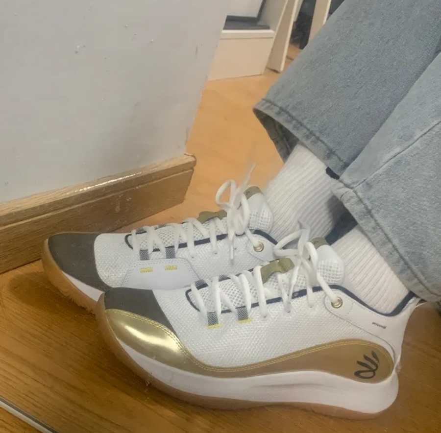 Giày Under Armour 'White Metallic Gold' 3024764-106 - Ảnh 4