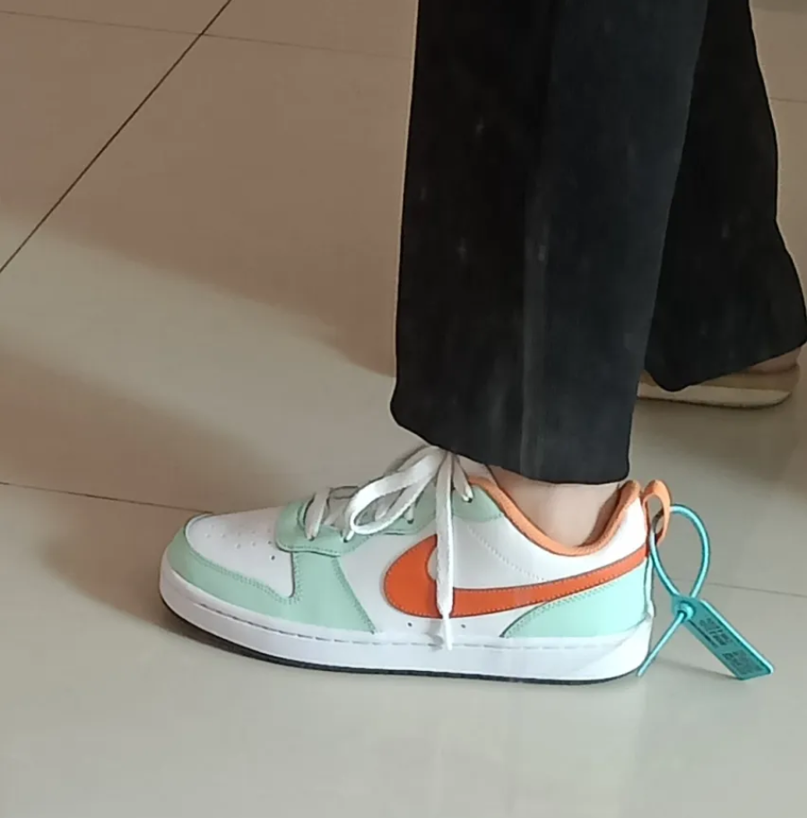 Giày Nike Court Borough Low 2 GS 'Mint Foam Safety Orange' FN3687-181 - Ảnh 3