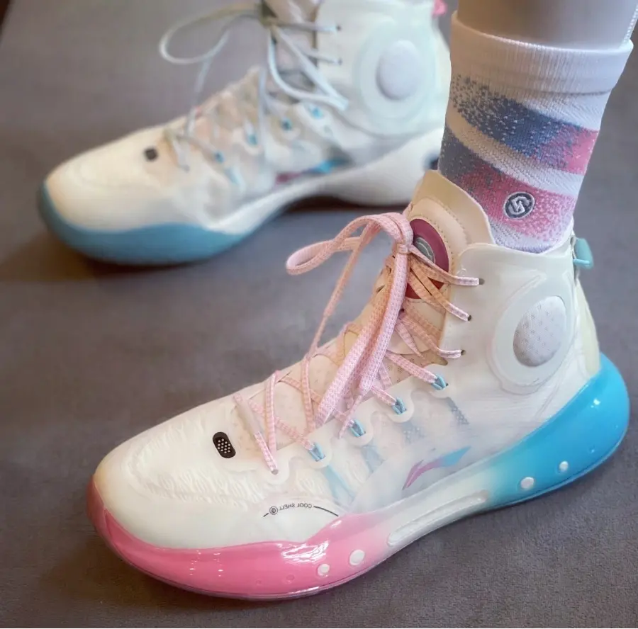 Giày Li-Ning Yushuai 14 Miami Night 'White Blue Pink' ABAQ033-22 - Ảnh 4