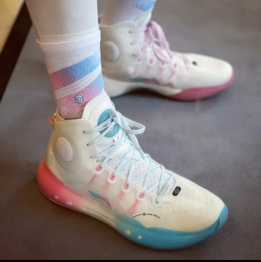 Giày Li-Ning Yushuai 14 Miami Night 'White Blue Pink' ABAQ033-22 - Ảnh 3
