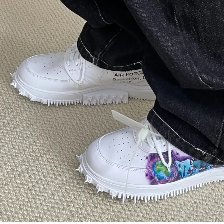Giày Nike Off-White x Air Force 1 Mid 'Graffiti' DR0500-100 - Ảnh 4