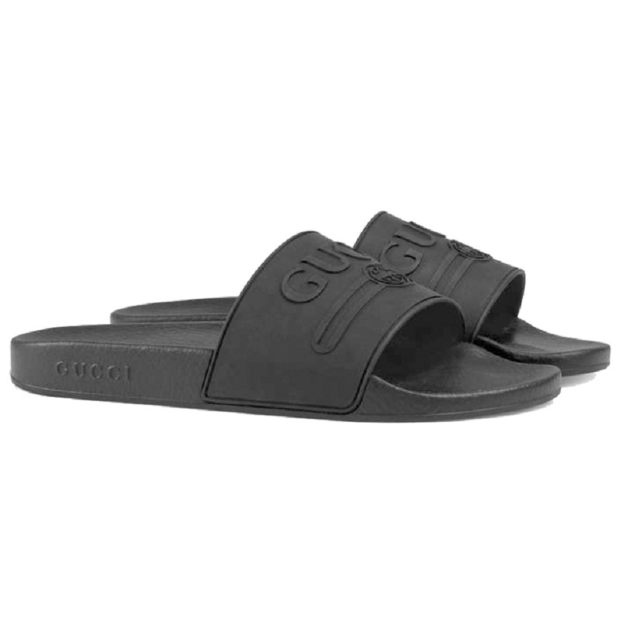 Dép Gucci Logo Rubber Slide 'Black' 522887-JCZ00-1031 - Ảnh 3