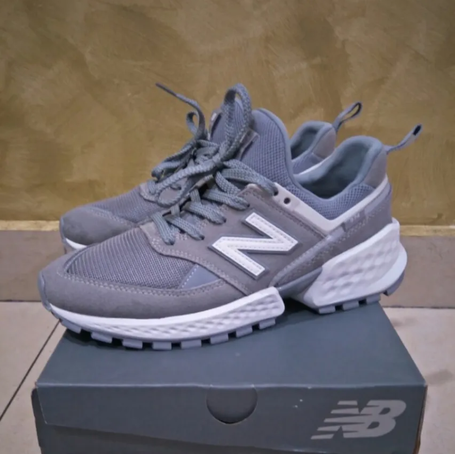 Giày New Balance 574 Light Grey 'Gray White' MS574NSB - Ảnh 3