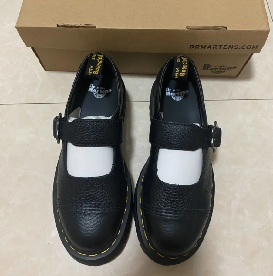 Giày Dr.Martens Addina Flower Buckle 'Black' 27644001 - Ảnh 5