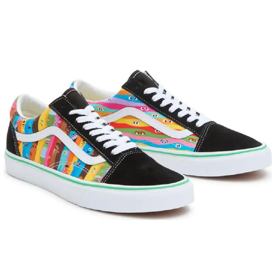 Giày Vans Sesame Street x Old Skool 'Rainbow Stripes' VN000D3HBMB - Ảnh 3