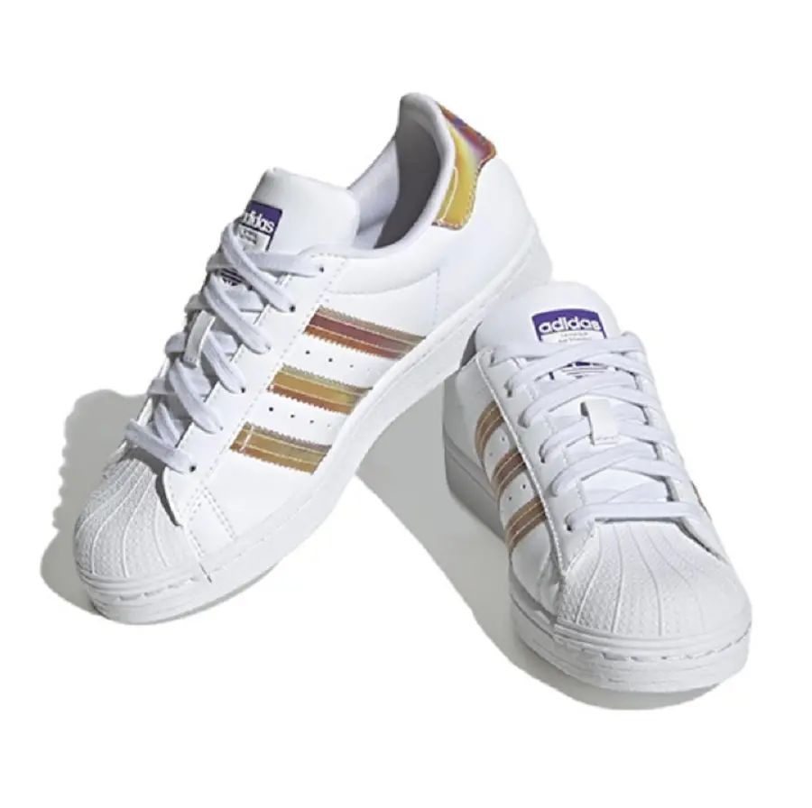 Alternative view of Giày Adidas Superstar J 'Iridescent - White' HQ4346