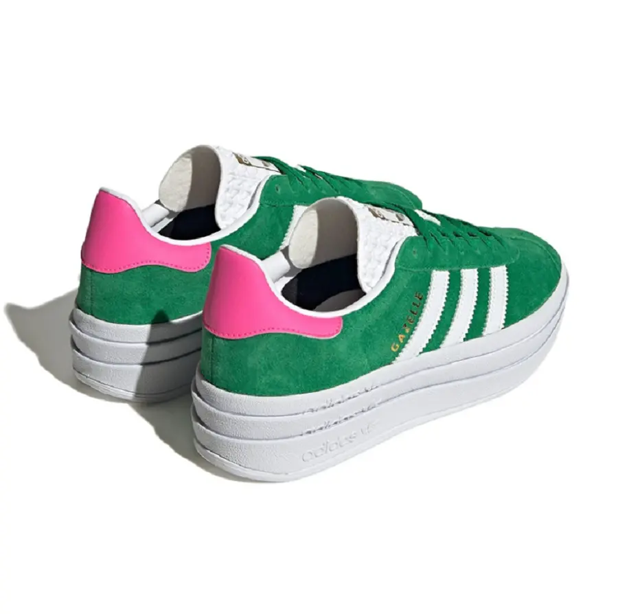 Giày Adidas Gazelle Bold 'Green Lucid Pink' IG3136 - Ảnh 4