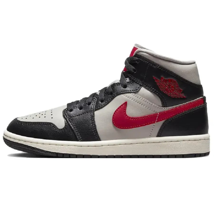 Alternative view of Giày Nike Wmns Air Jordan 1 Mid 'Black College Grey' BQ6472-060