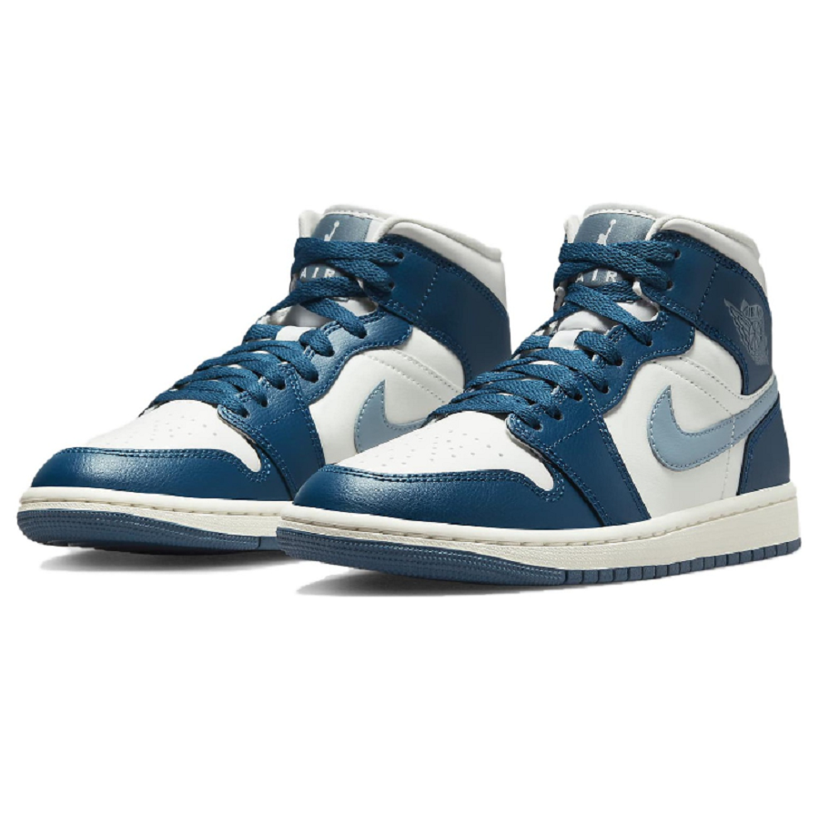 Giày Nike Air Jordan 1 Mid ‘White Blue’ BQ6472-414 - Ảnh 3