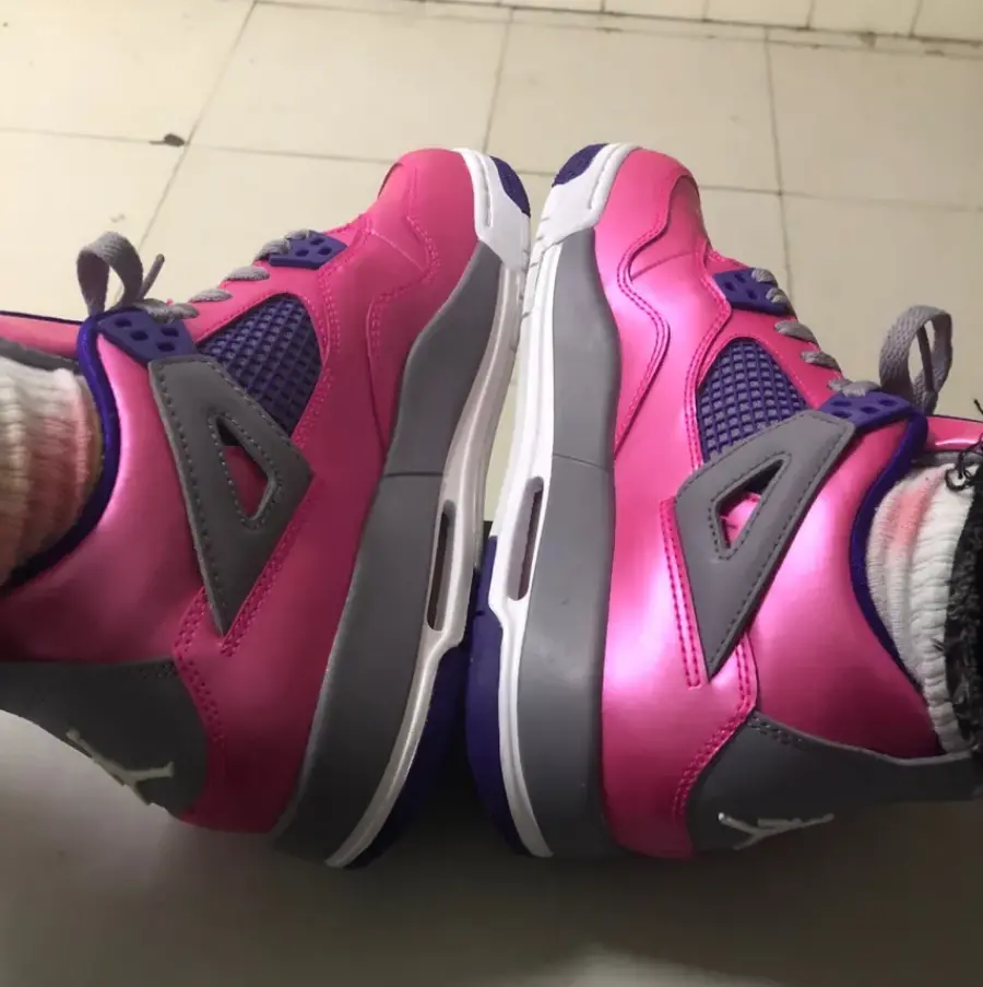 Giày Nike Jordan 4 Retro GS 'Pink Foil' 487724-607 - Ảnh 4