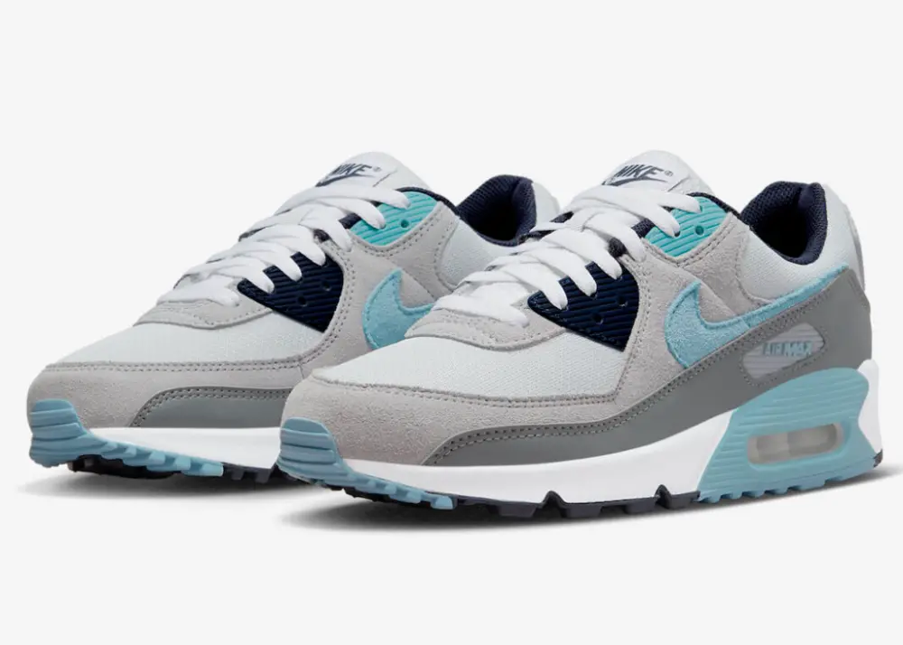 Alternative view of Giày Nike Air Max 90 'White Grey Blue' DM0029-003