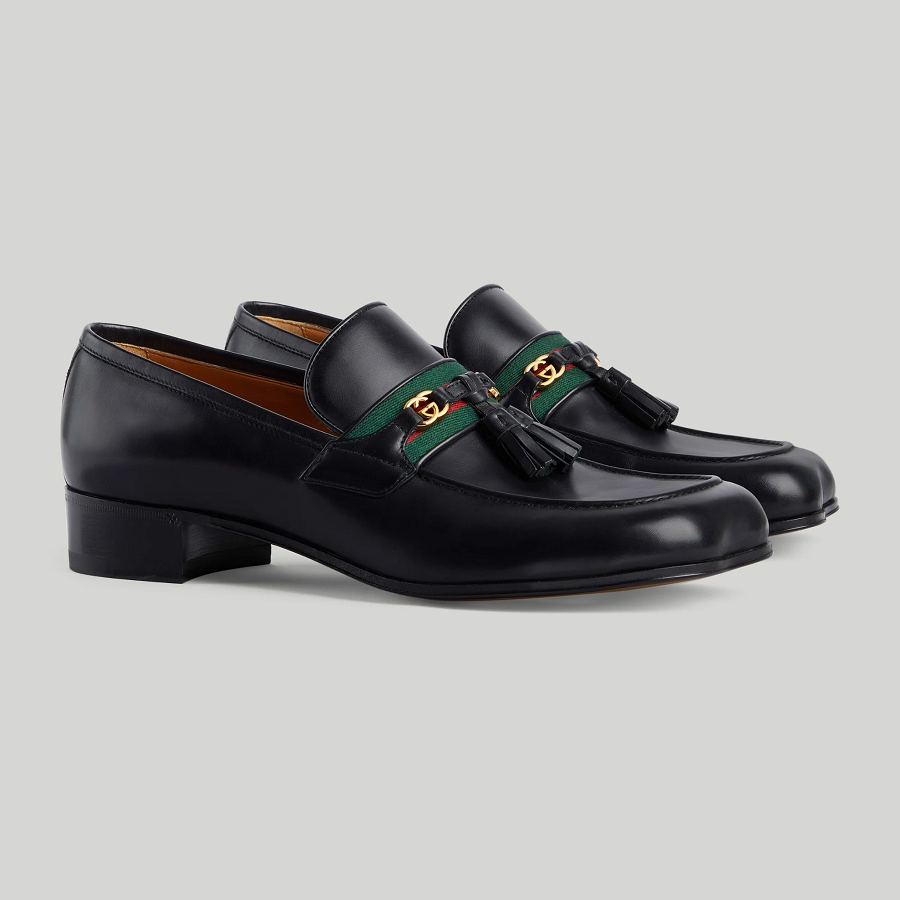 Giày Gucci Loafer With Tassels 'Black' 744406-1W610-1066 - Ảnh 4