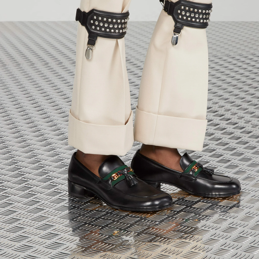 Giày Gucci Loafer With Tassels 'Black' 744406-1W610-1066 - Ảnh 2