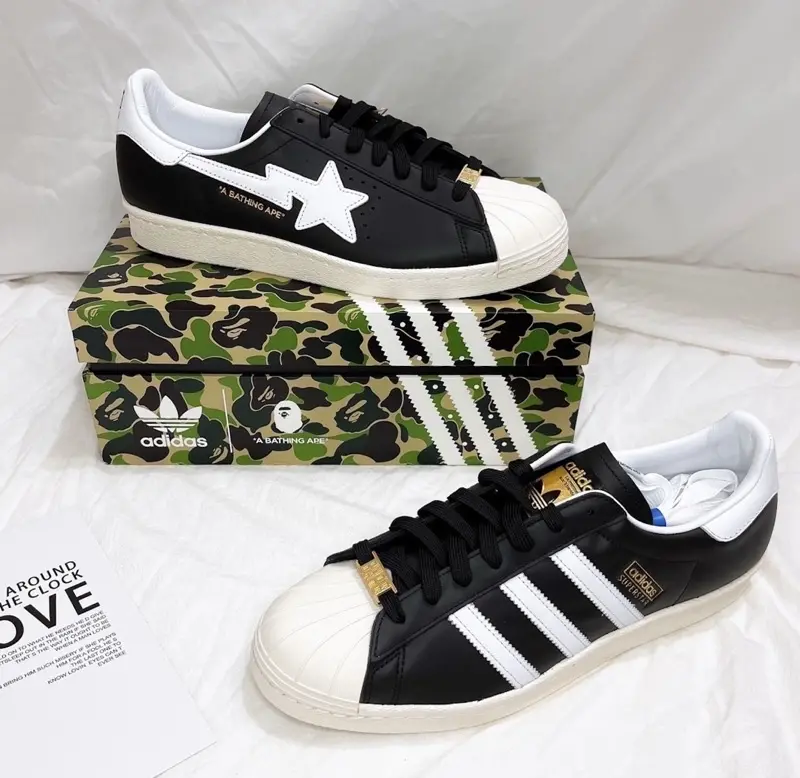 Alternative view of Giày Adidas x BAPE Superstar 80s 'Core Black Off White' IF2385