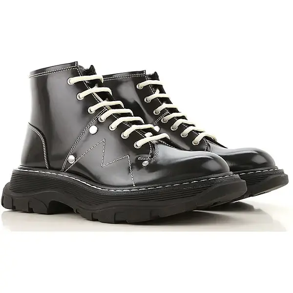 Giày Alexander McQueen Luxury Fashion Negro Botines 595469-WHQSG-1090 - Ảnh 3