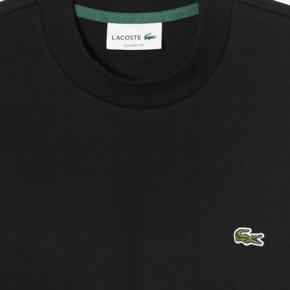 Alternative view of Áo Lacoste Classic Fit Crew Neck Fleece Sweatshirt 'Black' SH2564-53G-031