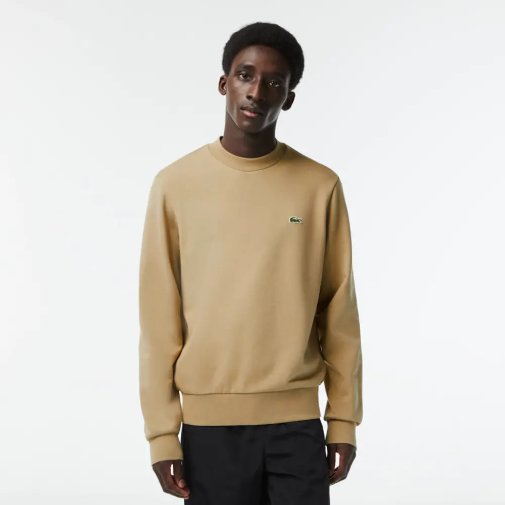 Alternative view of Áo Lacoste Classic Fit Crew Neck Fleece Sweatshirt 'Beige' SH2564-53G-CB8