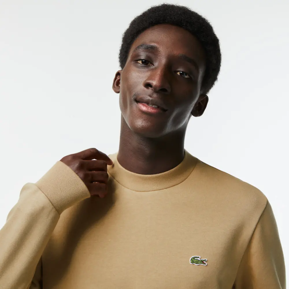 Áo Lacoste Classic Fit Crew Neck Fleece Sweatshirt 'Beige' SH2564-53G-CB8 - Ảnh 3