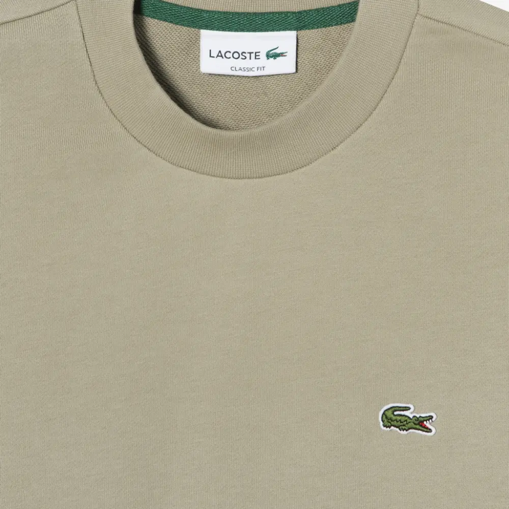 Áo Lacoste Classic Fit Crew Neck Fleece Sweatshirt 'Beige' SH2564-53G-CB8 - Ảnh 4