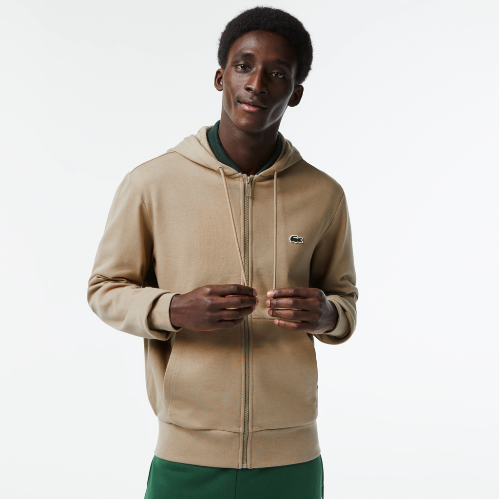 Áo Lacoste Organic Cotton Zip-up Sweatshirt 'Beige' SH2566-53G-CB8 - Ảnh 3