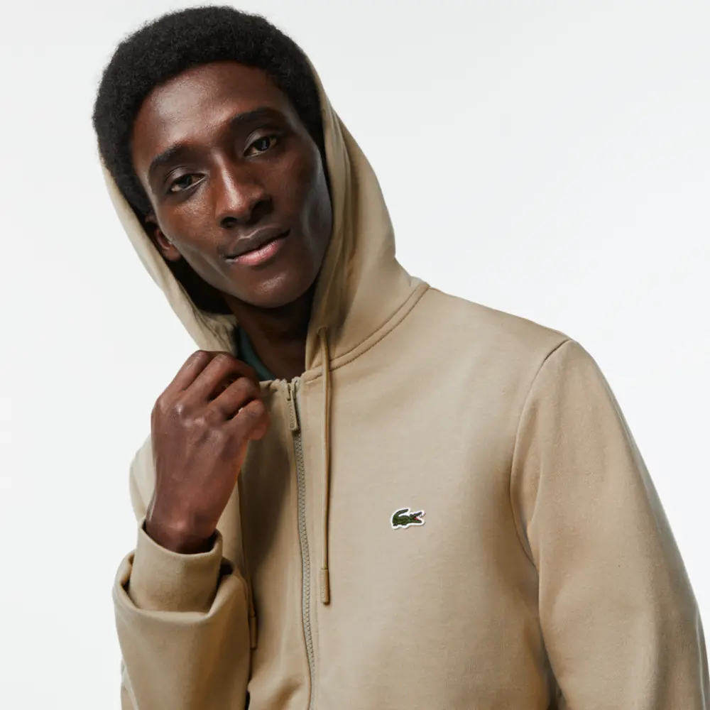 Alternative view of Áo Lacoste Organic Cotton Zip-up Sweatshirt 'Beige' SH2566-53G-CB8