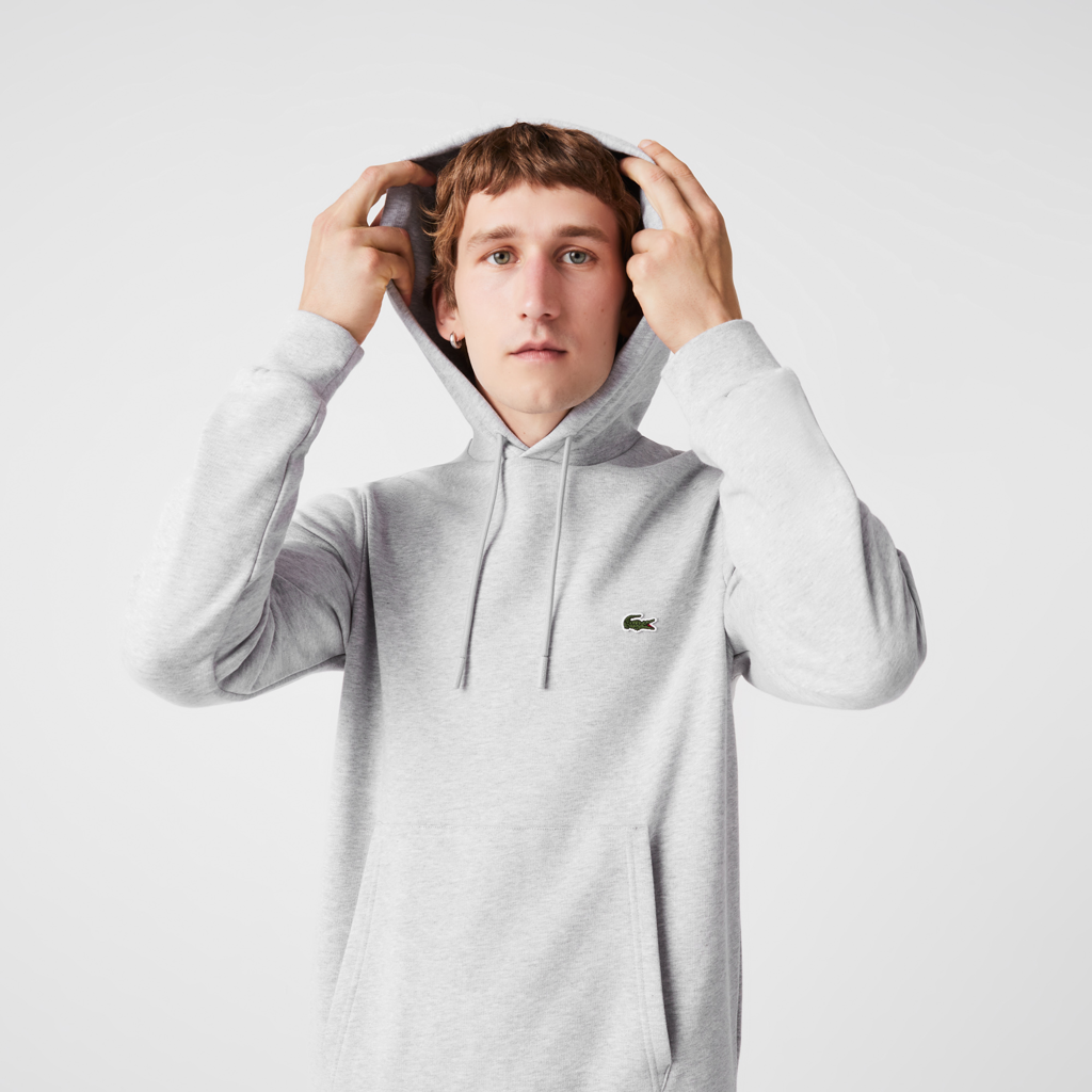 Áo Lacoste Organic Cotton Kangaroo Pocket Sweatshirt 'Gray' SH2567-53G-CCA - Ảnh 3