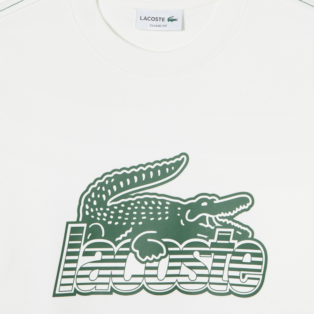 Áo Lacoste Round Neck Fleece Sweatshirt 'Cream' SH5087-53G-70V - Ảnh 2