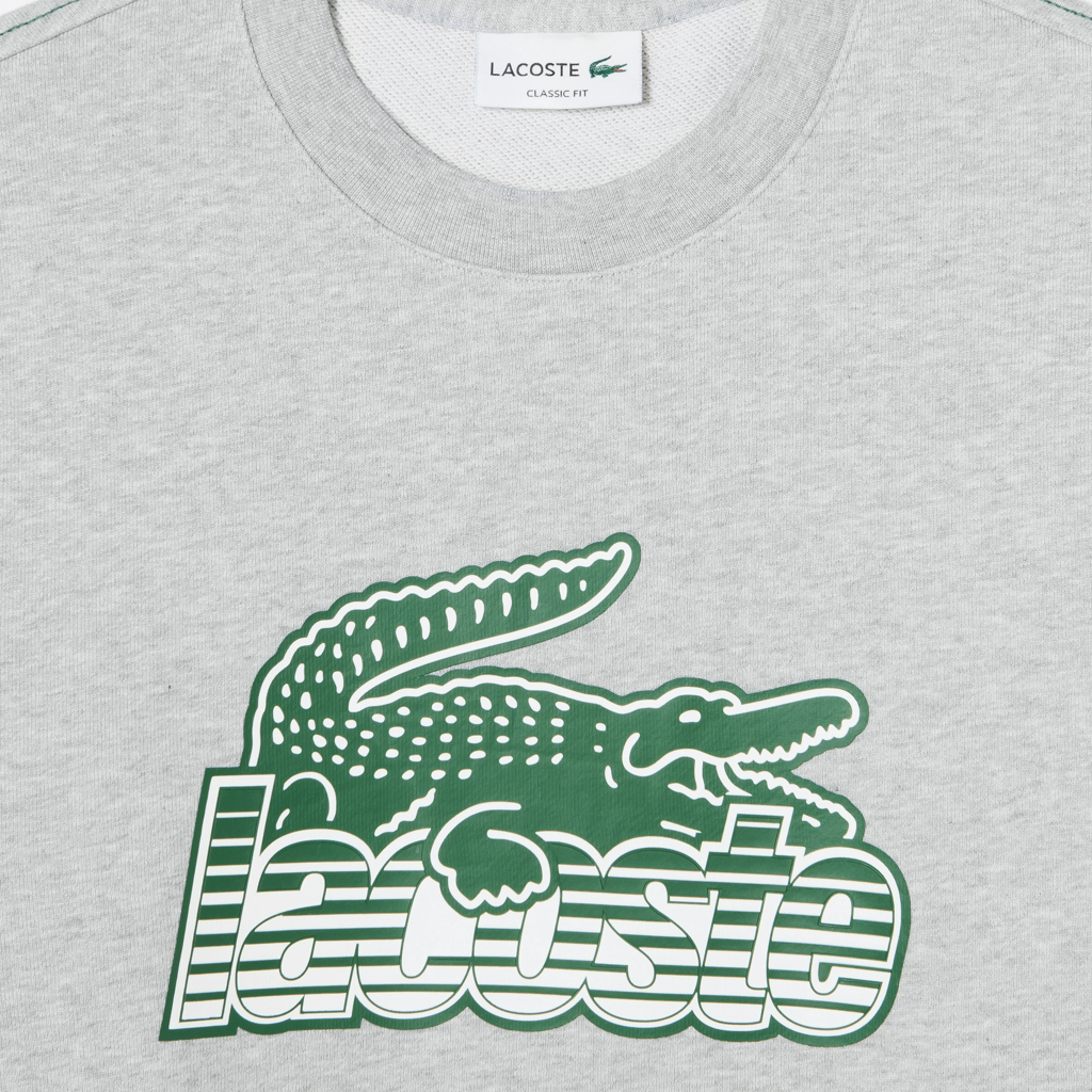 Áo Lacoste Round Neck Fleece Sweatshirt 'Gray' SH5087-53G-CCA - Ảnh 2