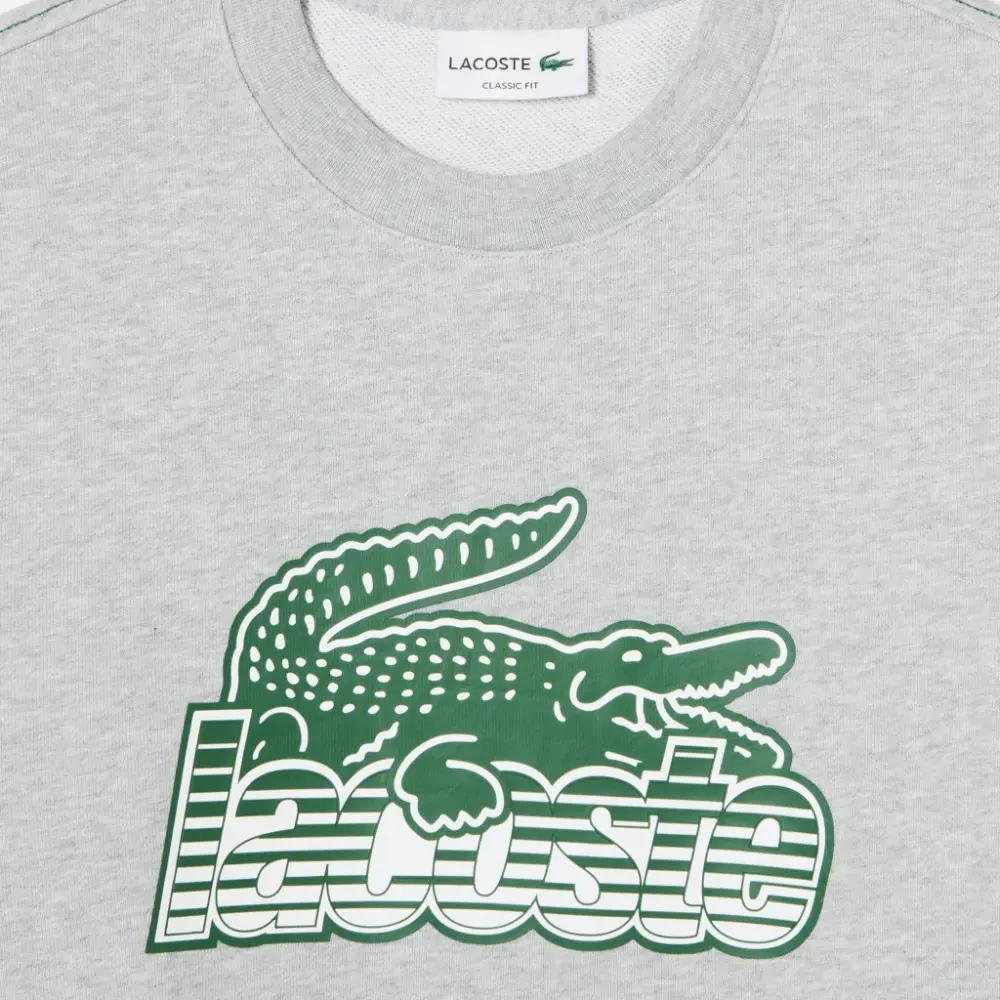 Alternative view of Áo Lacoste Round Neck Fleece Sweatshirt 'Gray' SH5087-53G-CCA