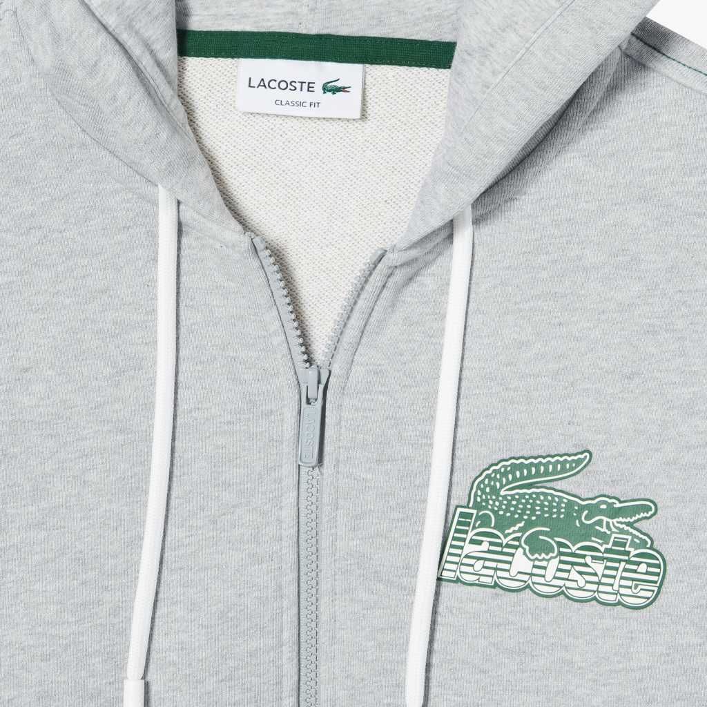 Áo Lacoste Fleece Hood Zip-up 'Grey' SH5088-53G-CCA - Ảnh 2