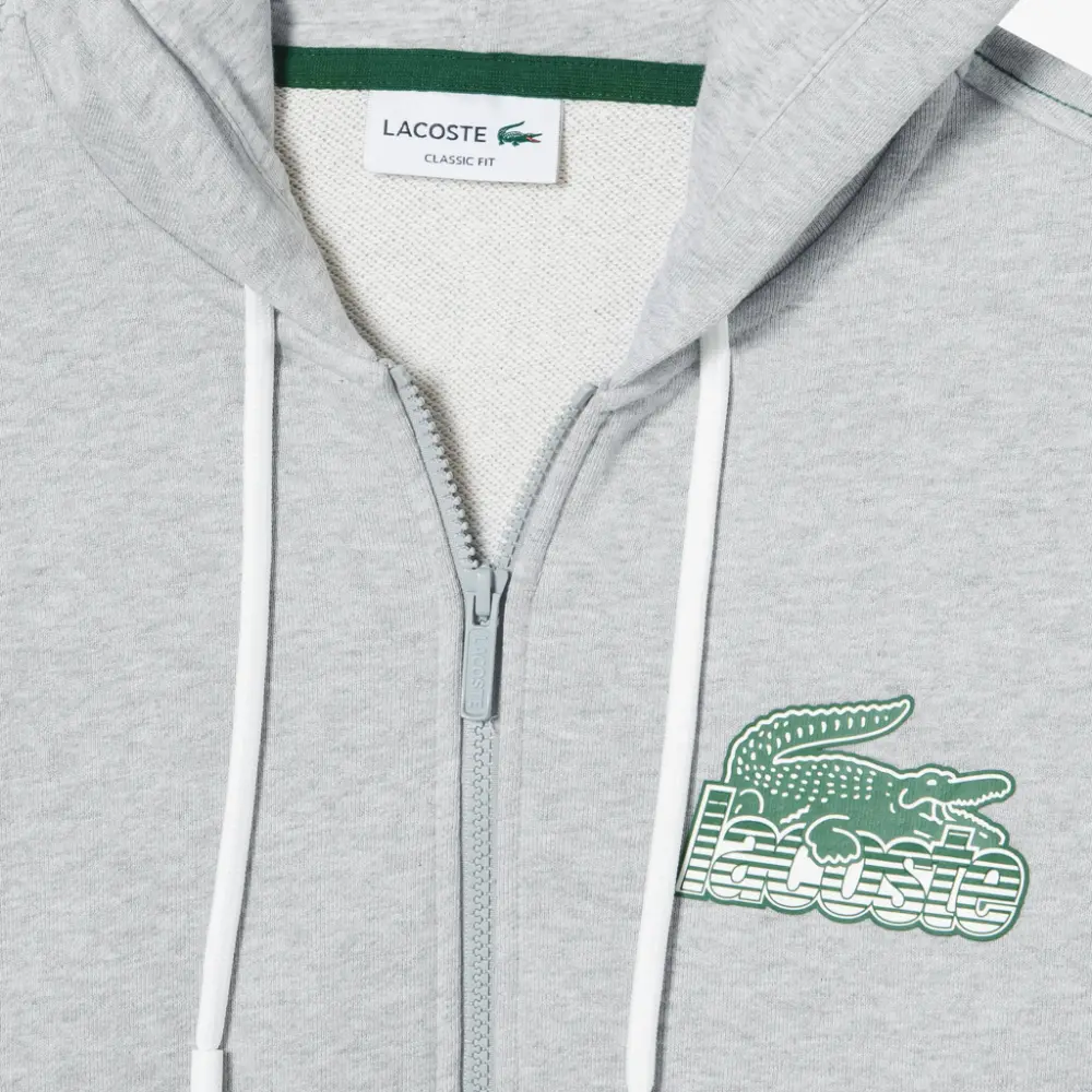Alternative view of Áo Lacoste Fleece Hood Zip-up 'Grey' SH5088-53G-CCA