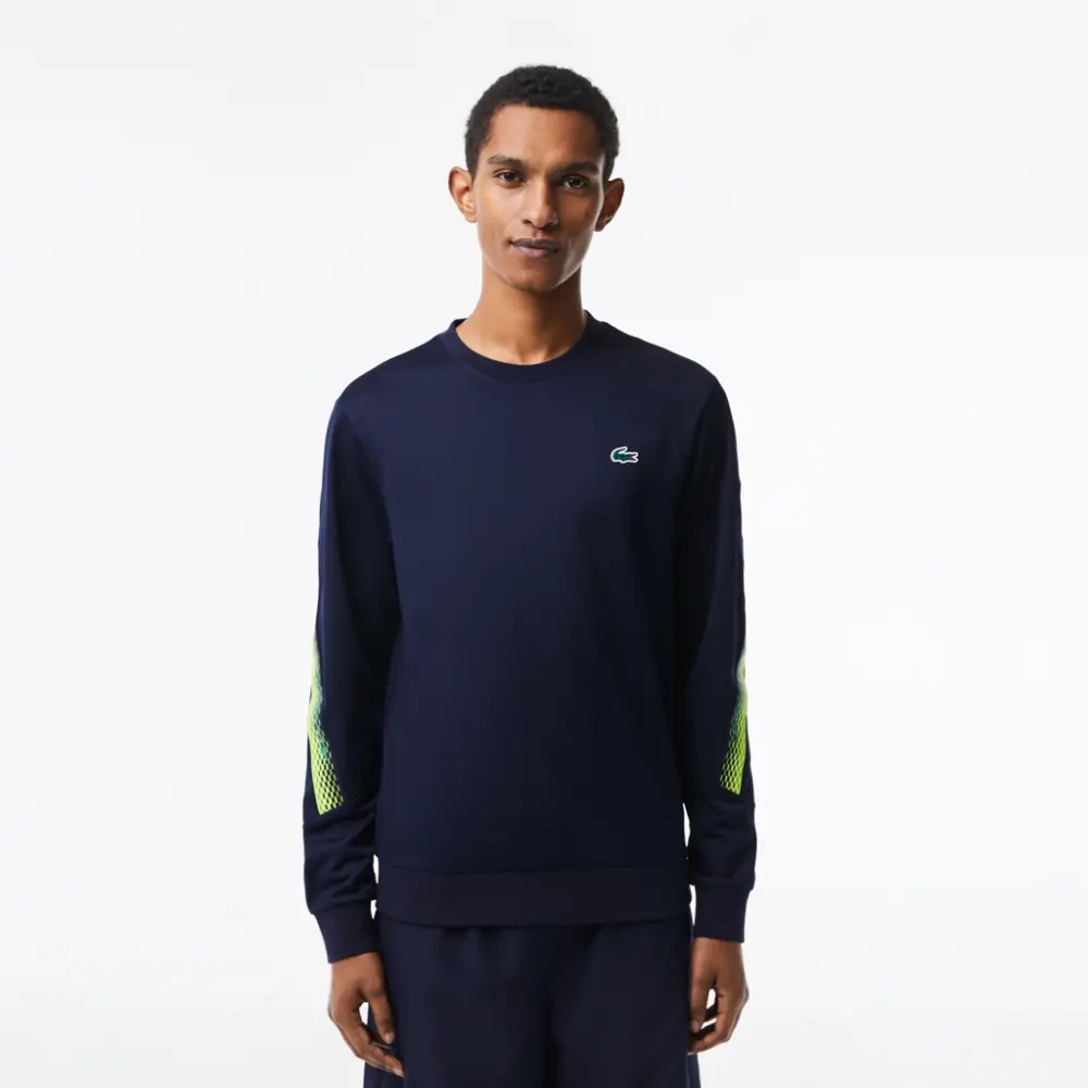 Alternative view of Áo Lacoste Tennis Classic Fit Logo Stripe Sweatshirt 'Blue' SH5225-53G-WZI