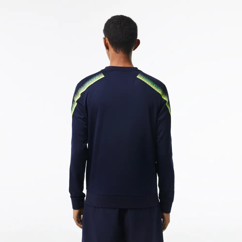 Áo Lacoste Tennis Classic Fit Logo Stripe Sweatshirt 'Blue' SH5225-53G-WZI - Ảnh 3