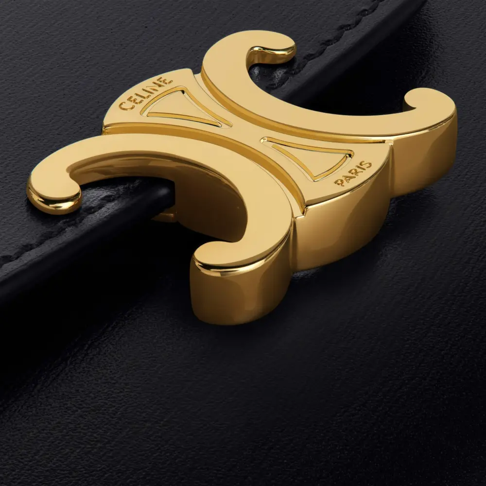 Alternative view of Ví Celine Small Wallet Triomphe In Shiny Calfskin 'Black' 10D783DPV-38NO