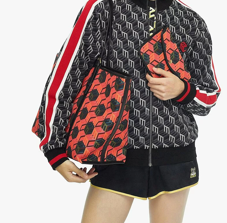 Túi MCM Shopper in Cubic Monogram Jacquard MWPCSCK01MT001 - Ảnh 4