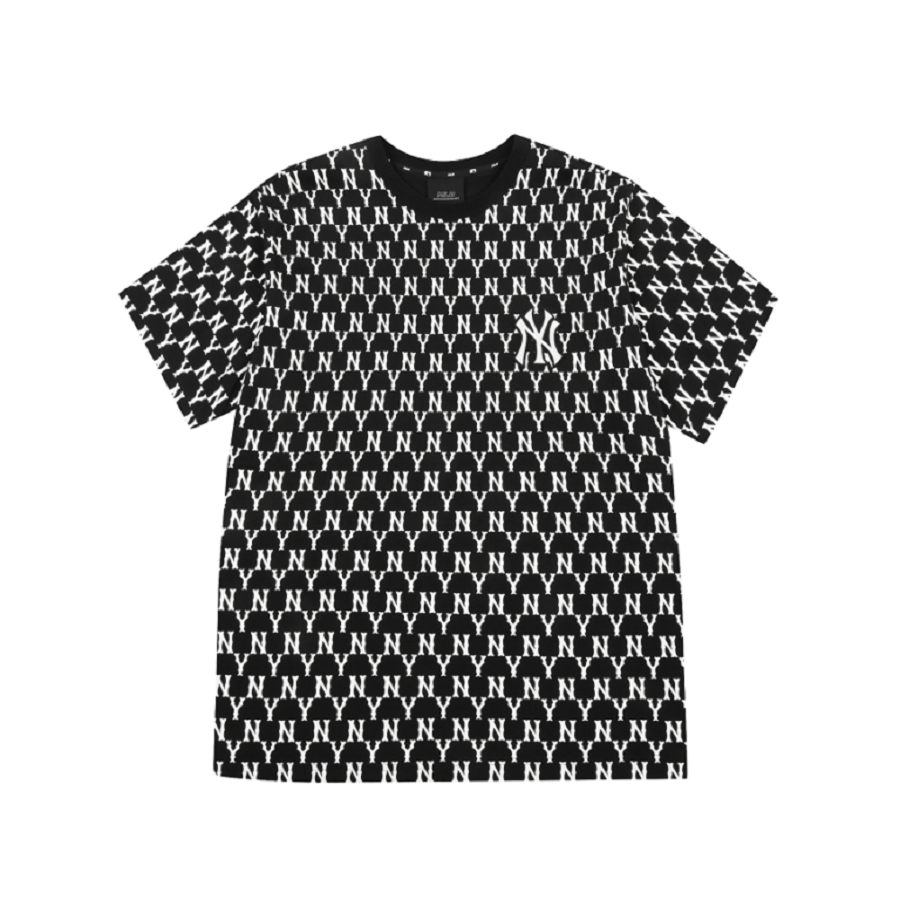 Áo MLB Monogram All Over Over Fit Short Sleeve Black 31TSM1131-50L