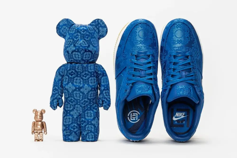 Alternative view of Mô Hình Bearbrick x CLOT x Nike Royale University Blue Silk