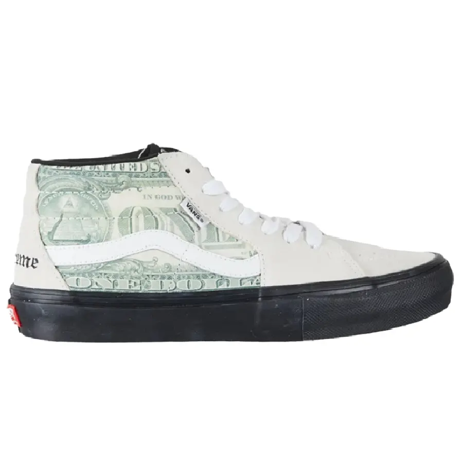 Giày Vans Skate Grosso Mid x Supreme 'Dollar Bill - White' VN0A5FCGWHT