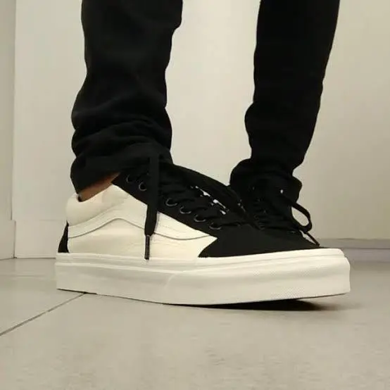 Giày Vans Old Skool Canvas Black Bone White - Ảnh 3