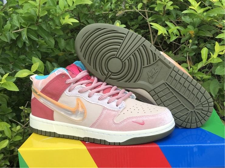 Giày Nike Social Status x Dunk Mid 'Strawberry Milk' DJ1173-600 - Ảnh 4