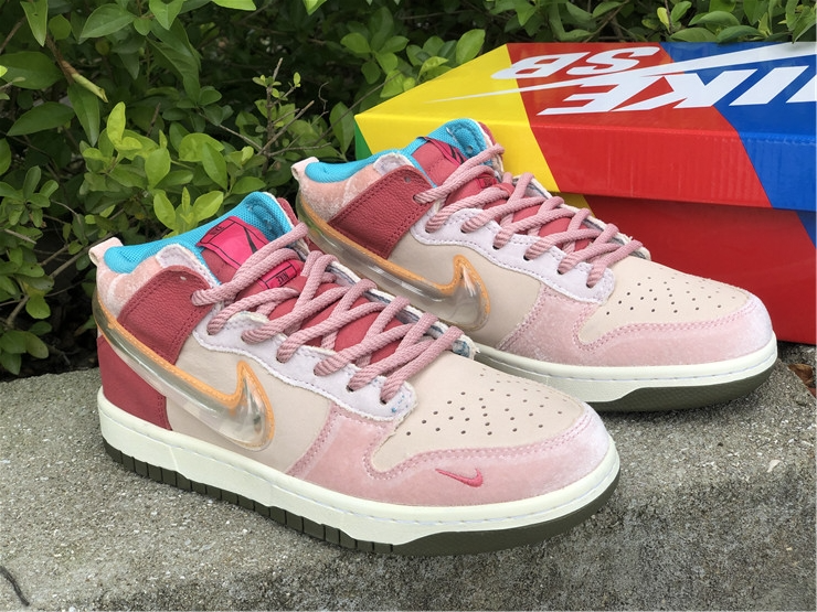 Giày Nike Social Status x Dunk Mid 'Strawberry Milk' DJ1173-600 - Ảnh 5