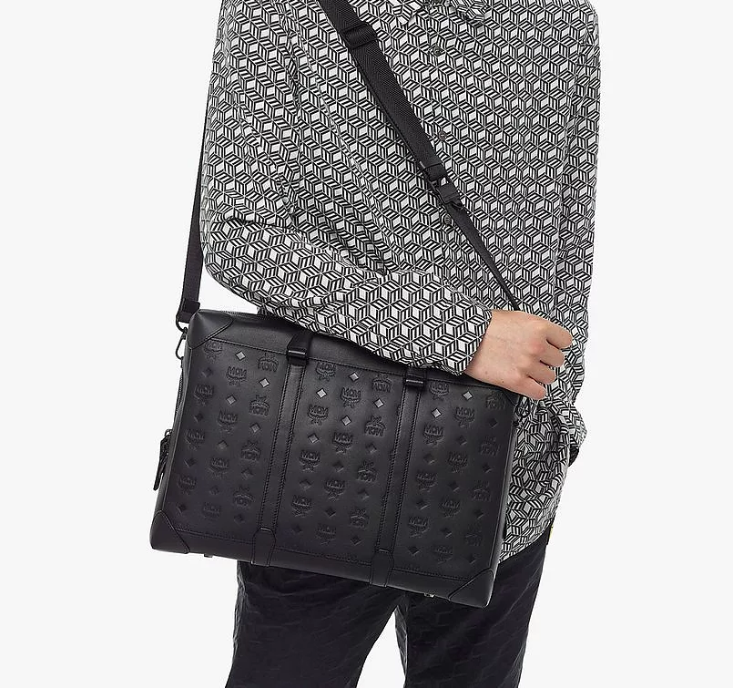 Túi MCM Soft Berlin Tote in Monogram Leather MMTCSBF01BK001 - Ảnh 3